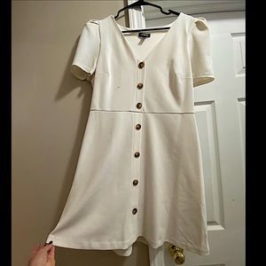 Express Cream Button-Down Mini Dress